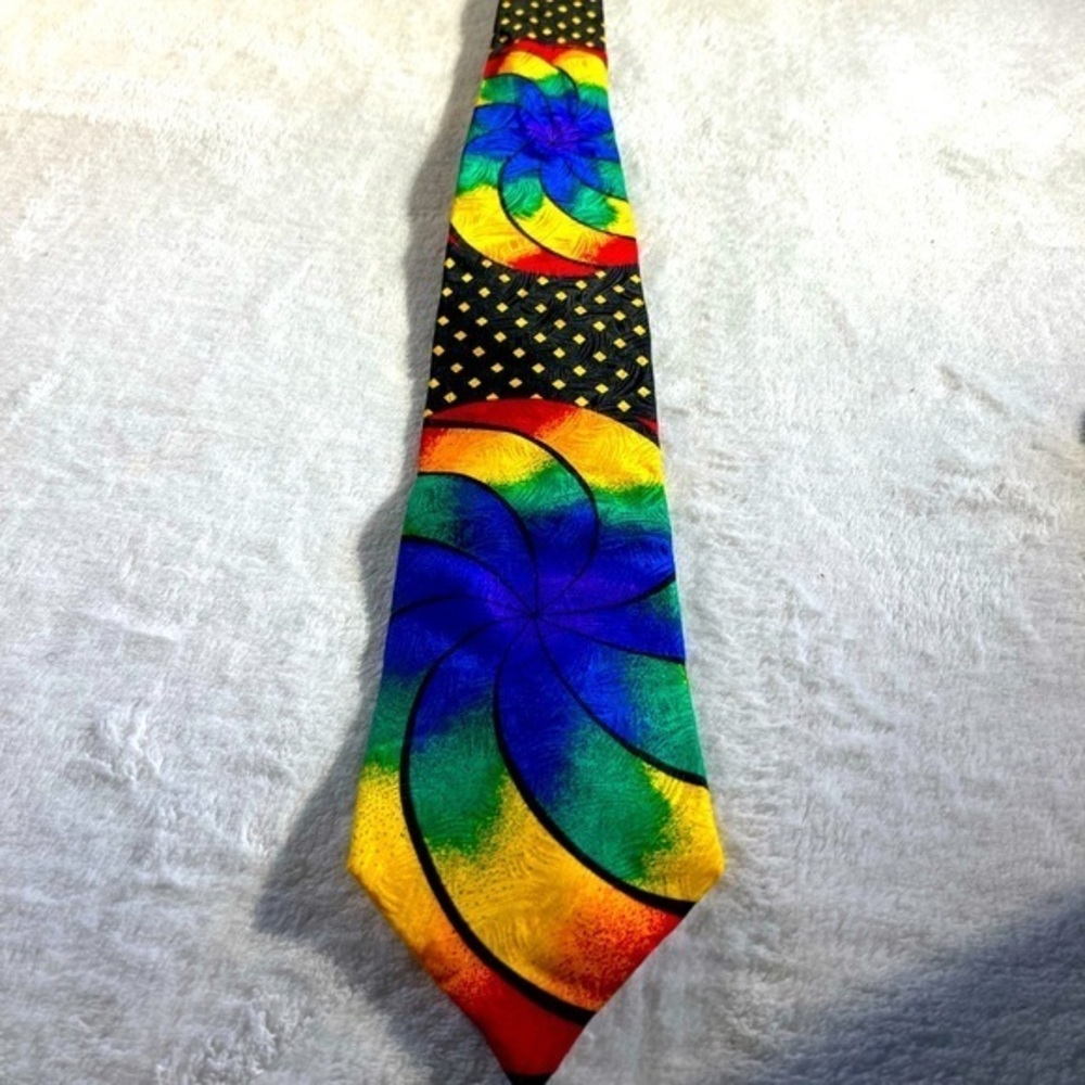 Rush Limbough  No Boundaries Collection Colorful Gold Diamonds Necktie